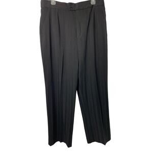 Vinci Clothiers Pants Womens‎ 16 Flat Front Black Silver Metallic Thread Slacks